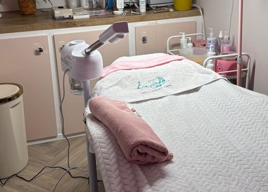 Relaxing spa bed and equipment at Aglow by VL in Essington, England, GB, ready for treatments.