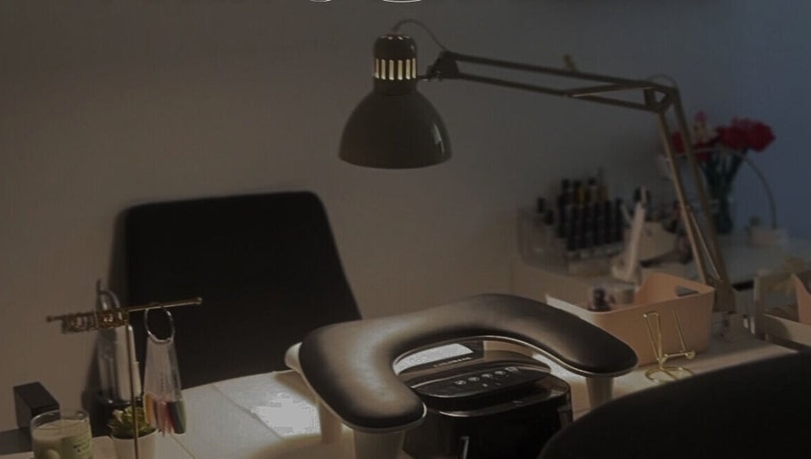 Cozy nail care station at Pressed Beans in Montréal, Québec, CA, featuring sleek design and modern amenities.