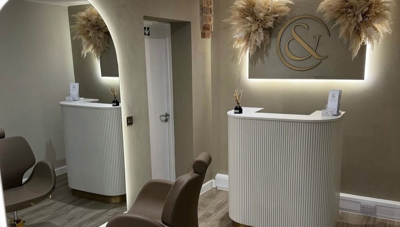Reception area of Extensions By Ell (andaesthetics) in Upton, England, GB with stylish decor.