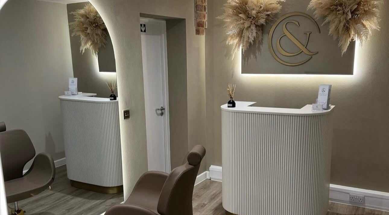 Reception area of Extensions By Ell (andaesthetics) in Upton, England, GB with stylish decor.