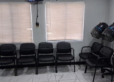 Comfortable salon seating at Jaycee's Beauty Empire, Petit Valley, Diego Martin Regional Corporation, TT.