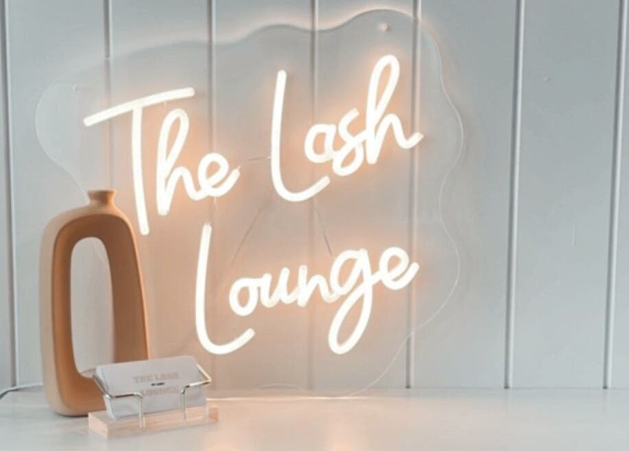 Illuminated sign at The Lash Lounge by Lizzy, Engadine, New South Wales, AU.