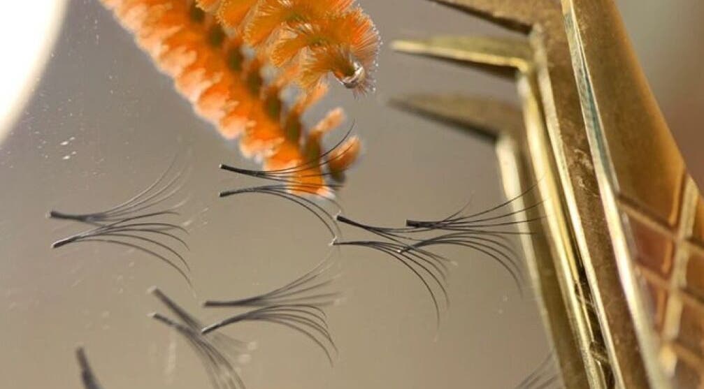 Close-up of lashes and tool at The Lash Lounge by Lizzy, Engadine, New South Wales, AU.