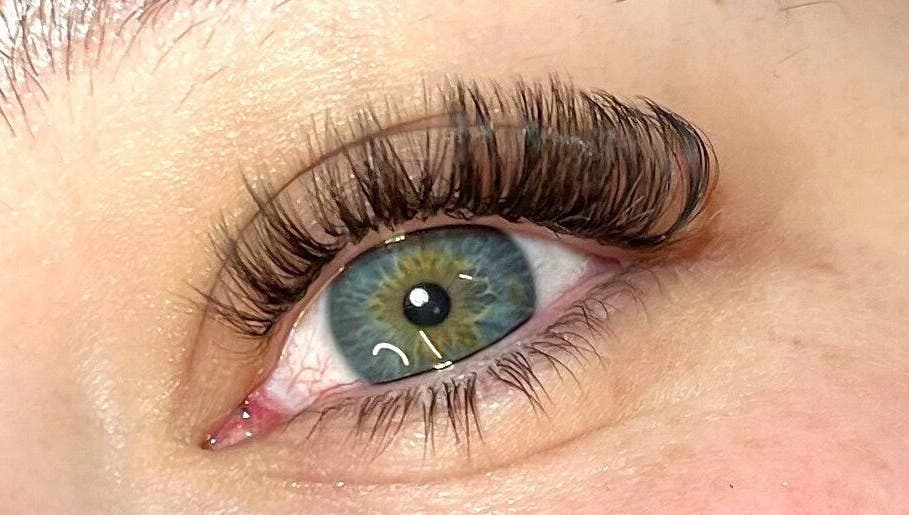 Close-up of eyelash extensions at Lal’s Lashes & Aesthetics, Pretoria, Gauteng, ZA.