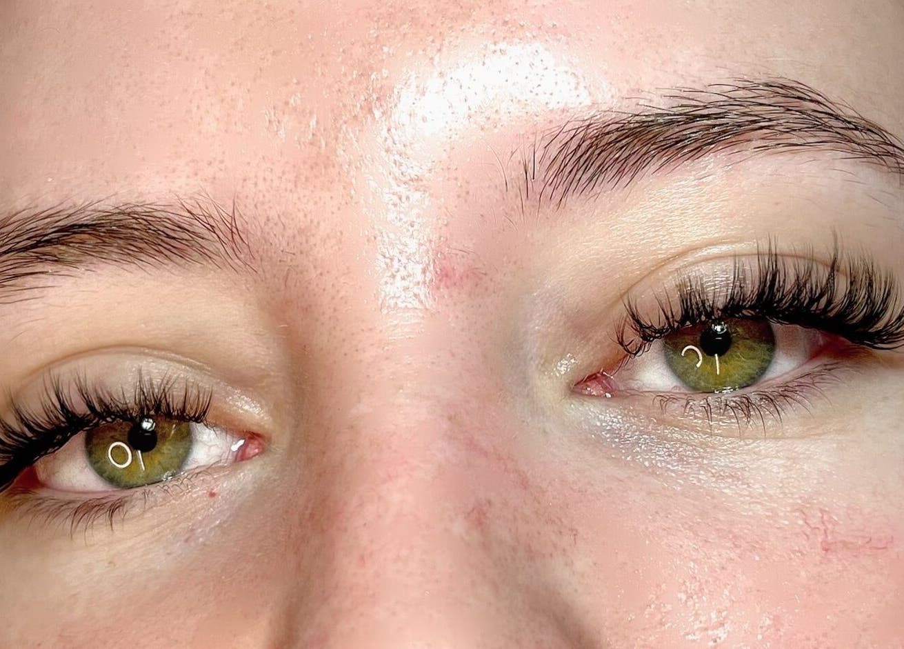 Close-up of expertly applied eyelash extensions at Lal’s Lashes & Aesthetics in Pretoria, Gauteng, ZA.