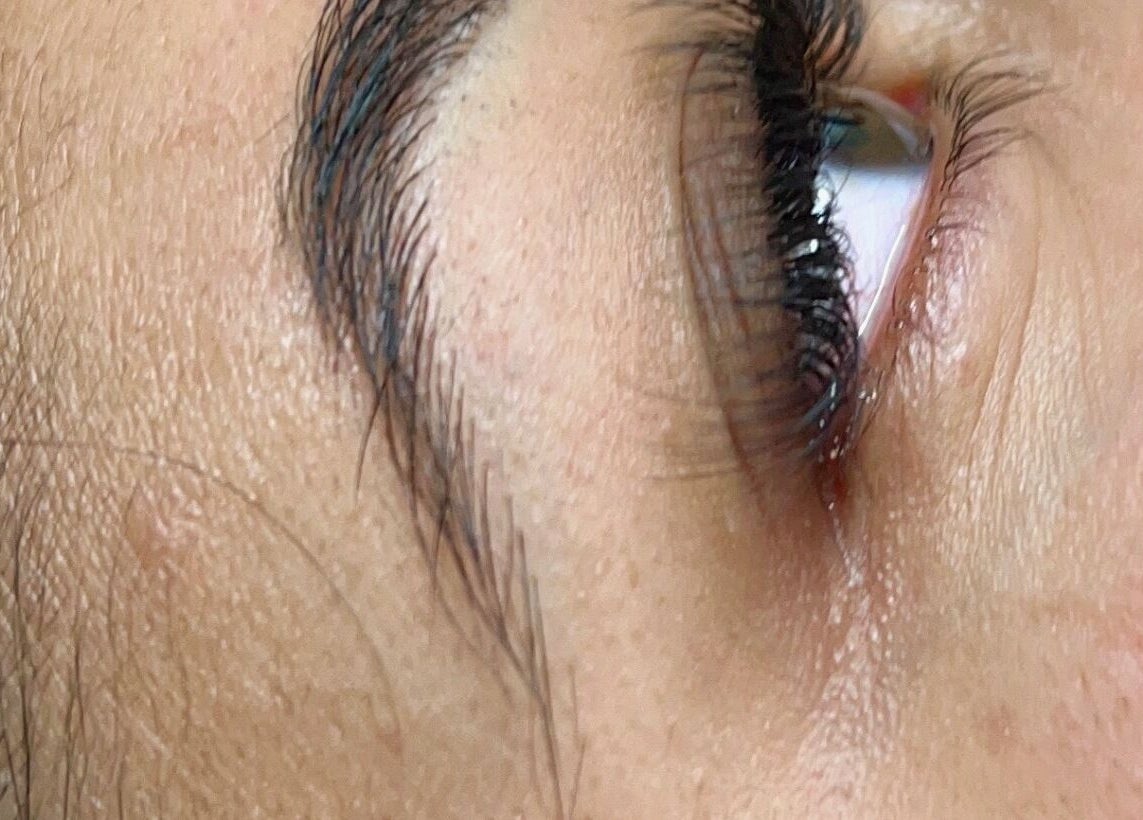 Close-up of enhanced eyelashes at Castle Nails and Spa Inc, Tewksbury, Massachusetts, US.