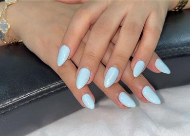 Elegant blue manicure by I.T Nails - Home Service, located in Riyadh, Riyadh Province, SA