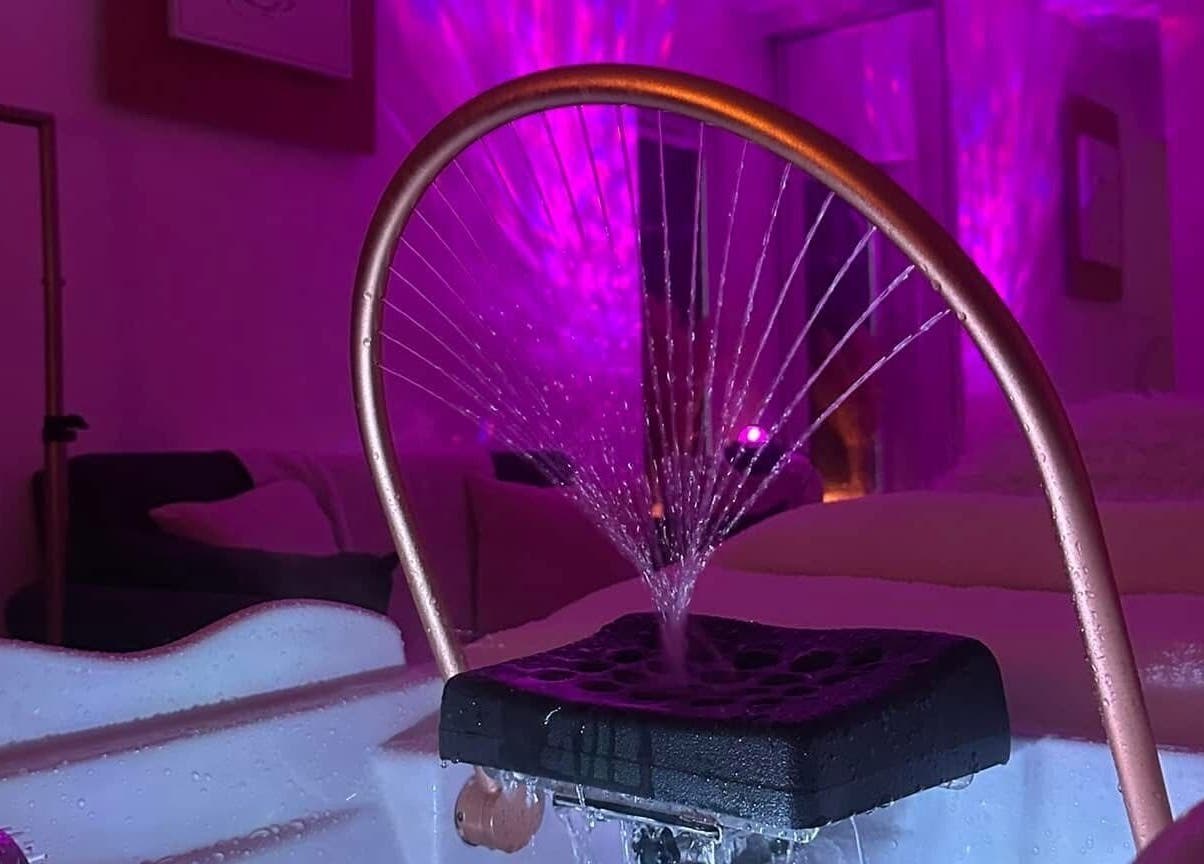 Atmospheric spa room with water feature at Touch Of Shannon, Workington, England, GB.