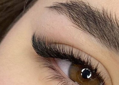 Close-up of expertly styled lashes at Moscow Beauty, Riyadh, Riyadh, SA.