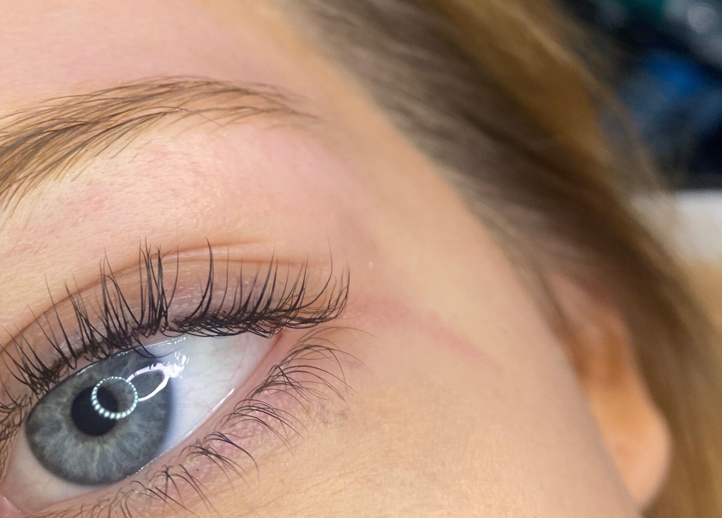 Close-up of expertly styled lashes at Brows&Beauty By Estelle, Wythenshawe, England, GB.
