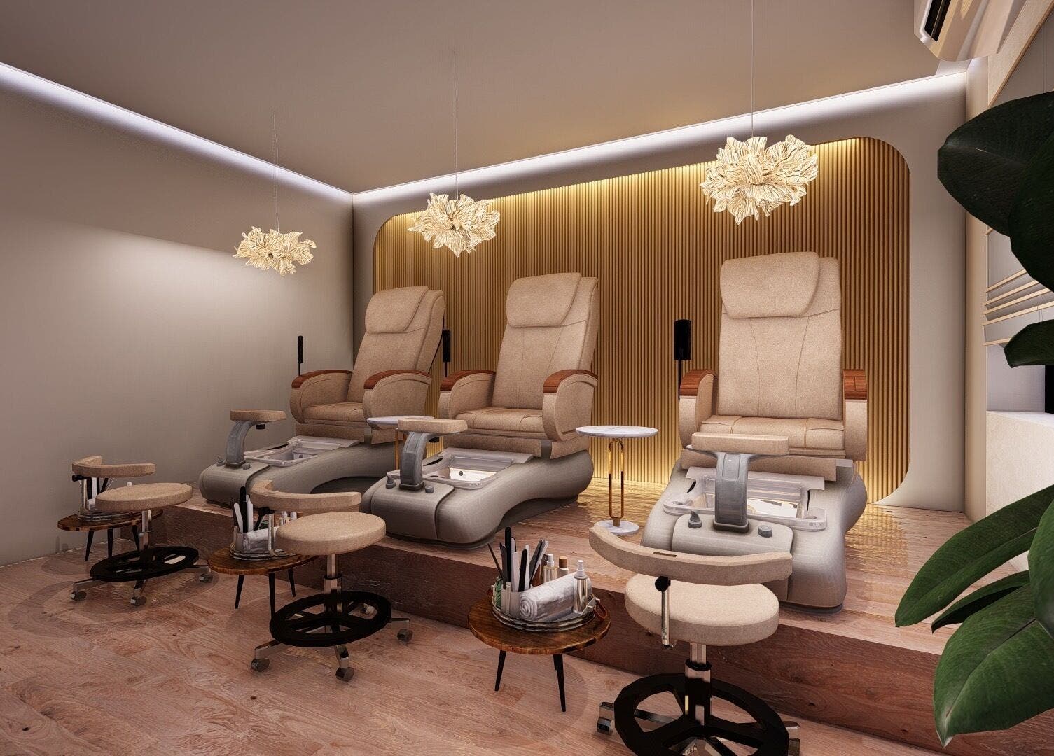 Elegant pedicure spa chairs at Leena Hari, Colombo, Western Province, LK for ultimate relaxation.