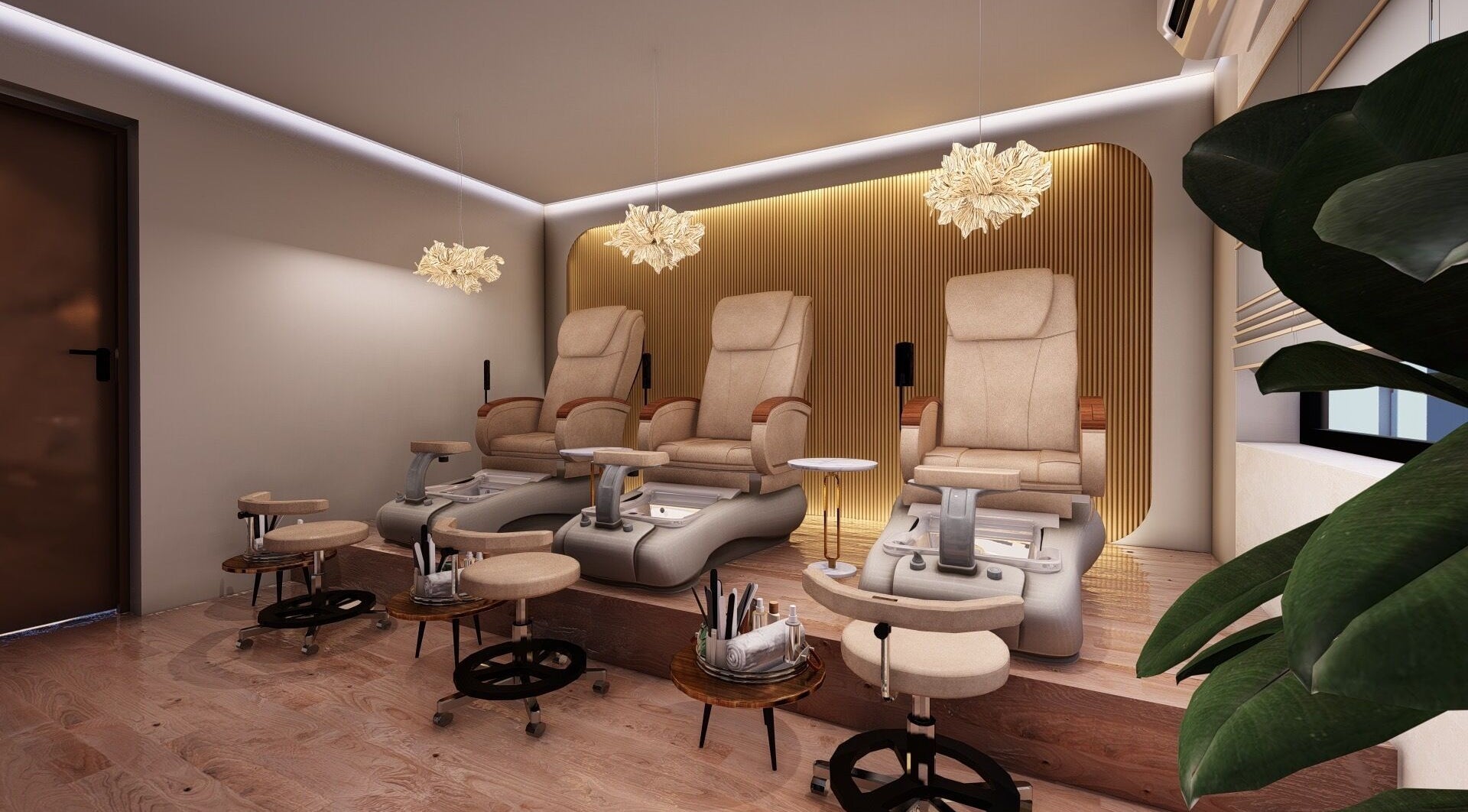 Elegant pedicure spa chairs at Leena Hari, Colombo, Western Province, LK for ultimate relaxation.