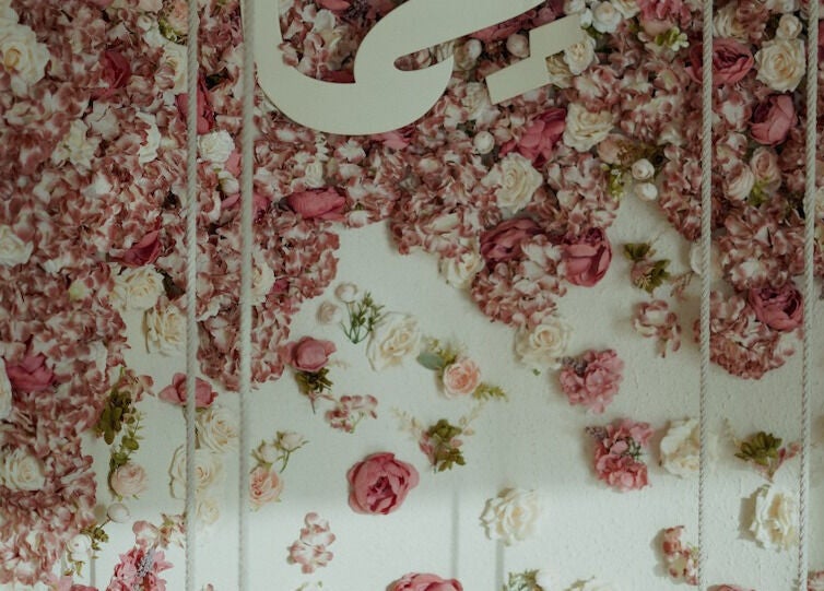 Elegant floral wall at Elegant Nails Salon, Sharjah, Sharjah, AE, adding charm to the venue's decor.