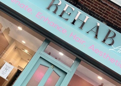 Front of The R.E.H.A.B Limited in Hornchurch, England, showcasing a chic and inviting exterior design.