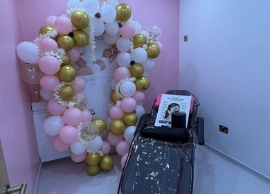 Elegant spa room with vibrant balloon decor at The R.E.H.A.B Limited in Hornchurch, England, GB.