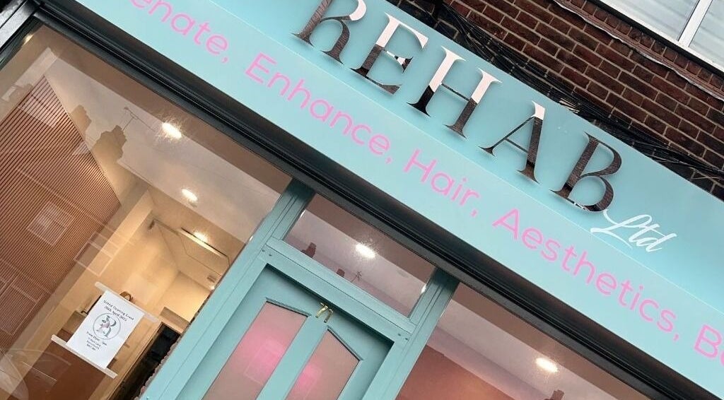 Front view of The R.E.H.A.B Limited in Hornchurch, England, GB showcasing modern aesthetic design.