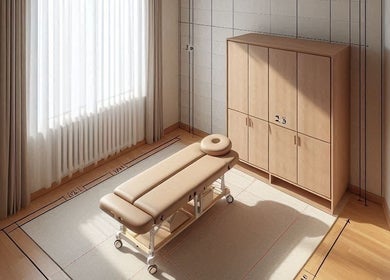Massageraum bei Yinyang - Wellness.de in Dillingen, Bayern, DE mit modernen Möbeln und entspannter Atmosphäre.