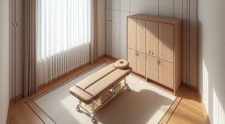 Massageraum bei Yinyang - Wellness.de in Dillingen, Bayern, DE mit modernen Möbeln und entspannter Atmosphäre.