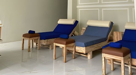 Relaxing loungers at Amaya Wellness and Spa, Denpasar, Bali, ID for ultimate relaxation and comfort.