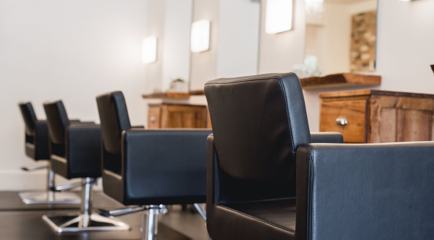 Modern salon chairs at TRiM✂️ Hair Salon + Esthetics in Vancouver, British Columbia, CA.