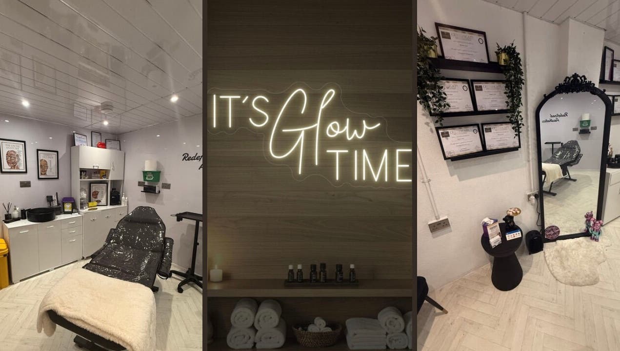 Interior of Redefined Aesthetics & Skin in Bargoed, Wales, GB showcasing cozy treatment area and decor.