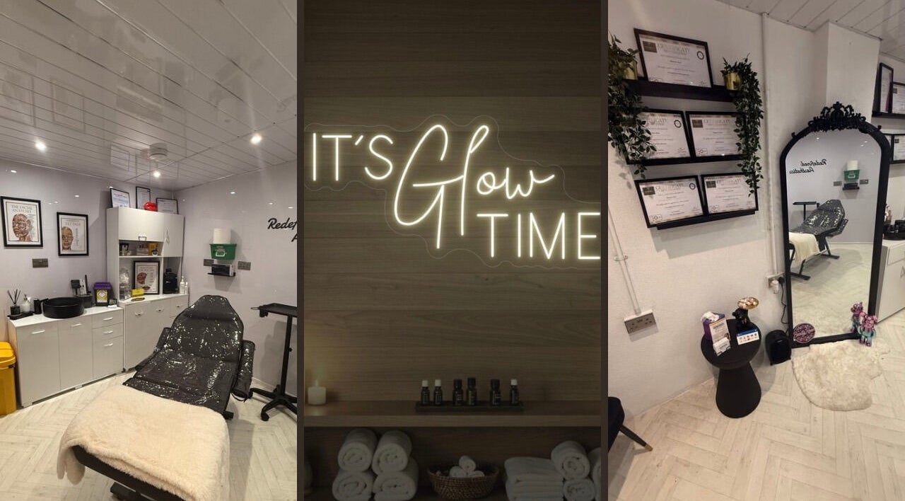 Interior of Redefined Aesthetics & Skin in Bargoed, Wales, GB showcasing cozy treatment area and decor.
