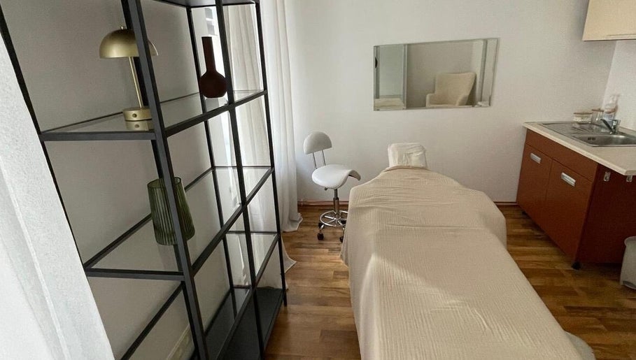 Serene therapy room at Madara Z Beauty / Brows by Madara Centrs, Rīga, LV, with modern decor.