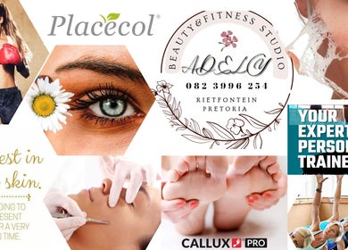Adely Health Beauty & Fitness Studio in Pretoria, Gauteng, ZA: collage of wellness and fitness activities.