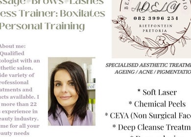 Discover beauty services at Adely Health Beauty & Fitness Studio in Pretoria, Gauteng, ZA. Explore treatments and training.