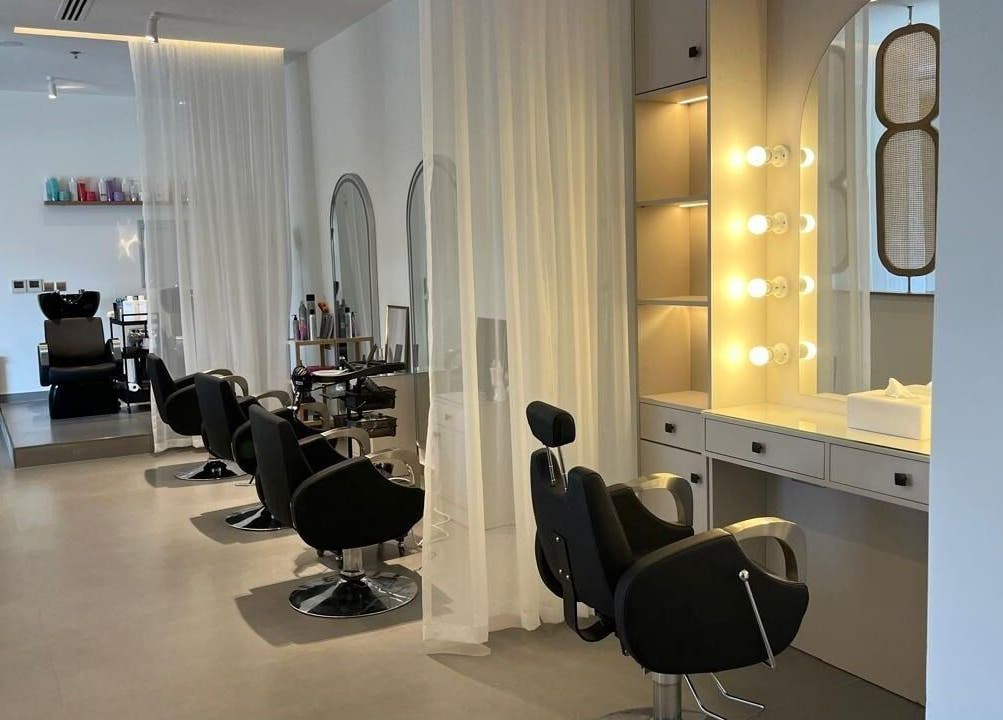 Modern styling area at Rana Beauty Salon, Muscat, Muscat Governorate, OM highlighting elegance and comfort.