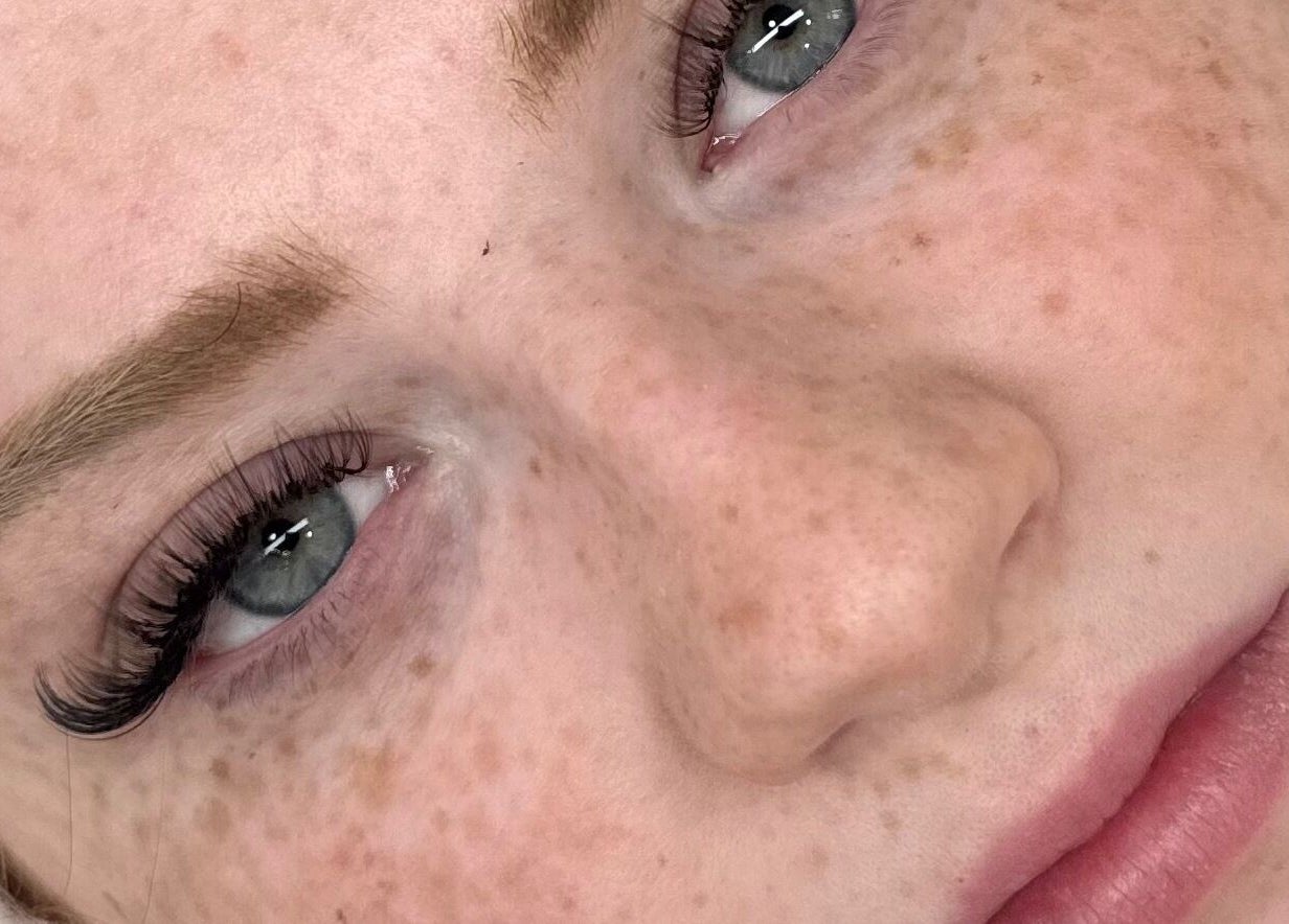 Close-up of eyelash extensions at Luxe Lash by DK, Newcastle upon Tyne, England, GB, showcasing stunning results.