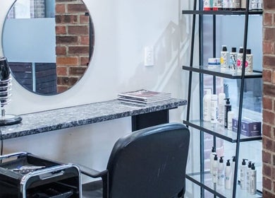 Styled beauty station at Christea Makeup Madonna, Wellington, Western Cape, ZA with modern decor and products.