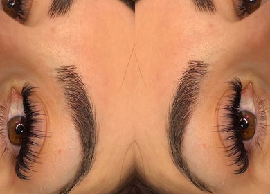 Close-up of elegant eyelash extensions done at Chloe Coates in Ilkeston, England, GB.