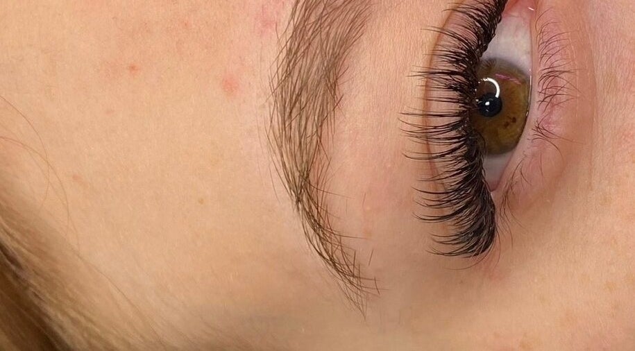 Close-up of eyelash extensions at Chloe Coates, Ilkeston, England, GB showcasing natural beauty enhancement.