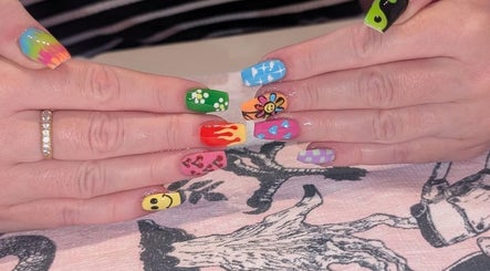 Vibrant nail art at J.m.nails in Fair Oak, England, GB showcasing colorful, intricate designs.