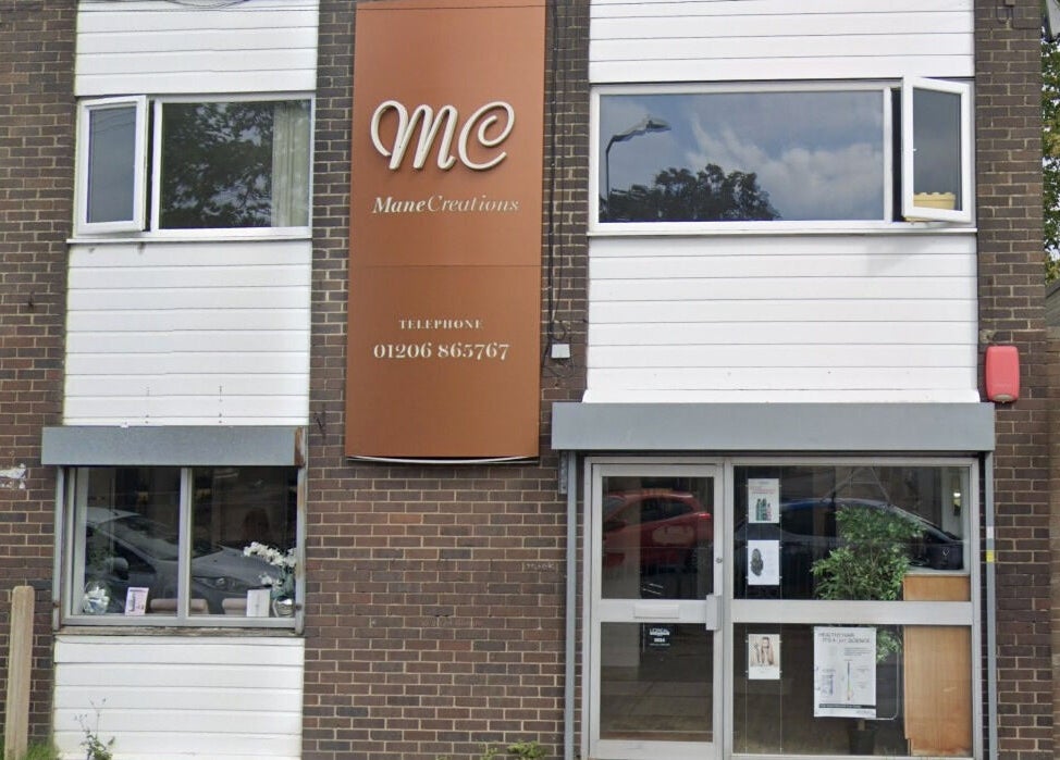 Exterior of Mane Creations, a beauty salon in Colchester, England, GB.