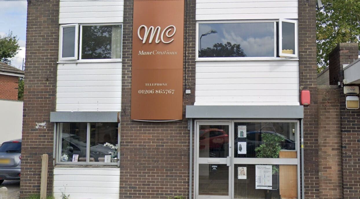 Exterior of Mane Creations, a beauty salon in Colchester, England, GB.