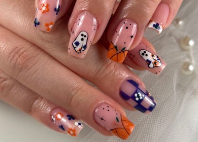 Unique ghost-themed nail art at Isa’s Nail Boutique in Dublin, County Dublin, IE.