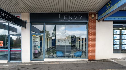 Front view of Envy Hair and Beauty salon in Five Dock, New South Wales, AU, showcasing modern design.