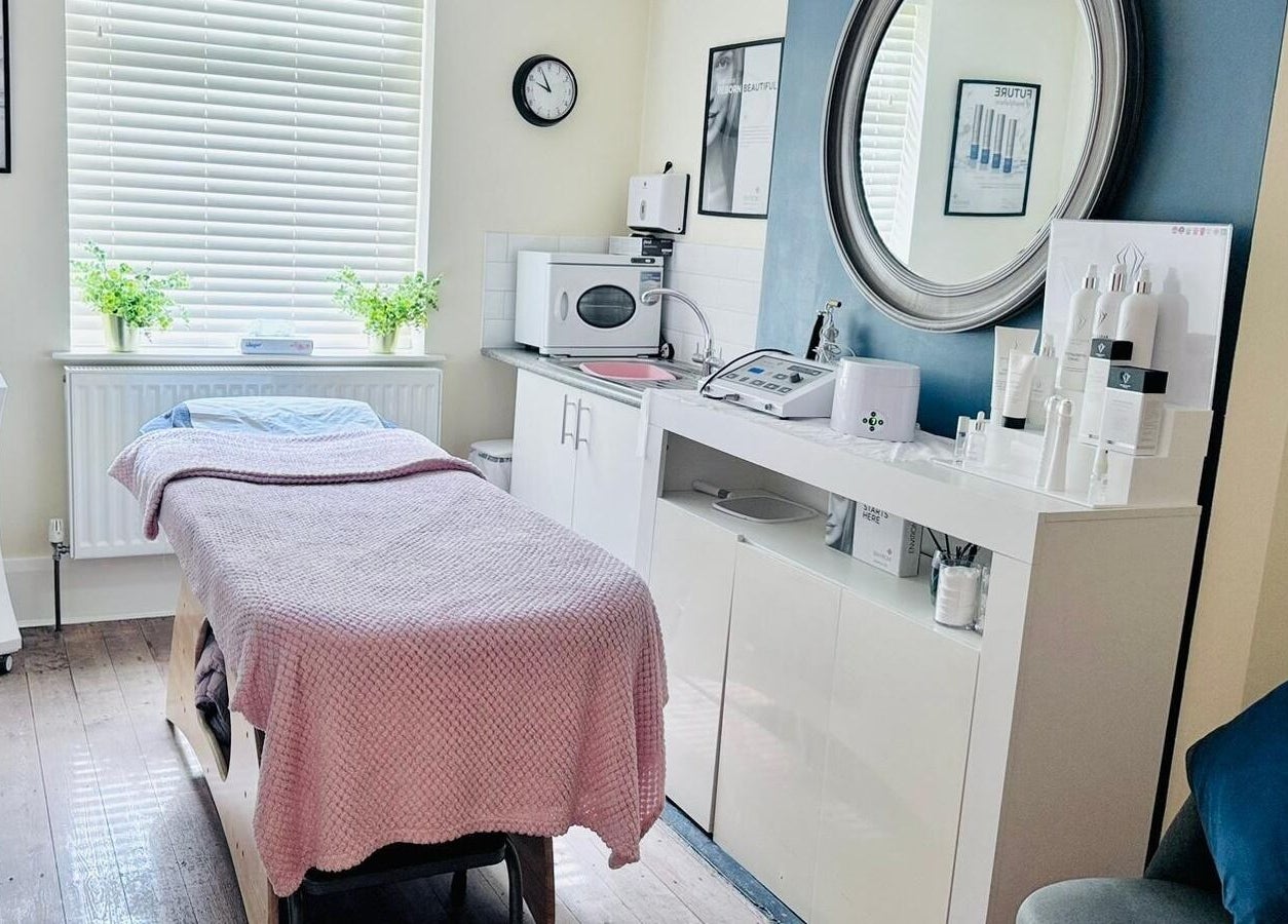 Elegant beauty room at No37 Home of Beauty and Aesthetics, Kirkby in Ashfield, England, GB, with modern equipment.