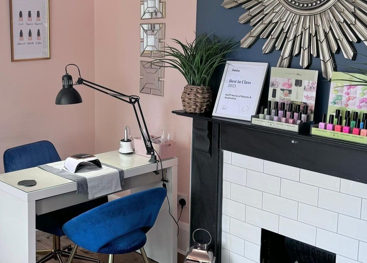 Elegant nail care station at No37 Home of Beauty and Aesthetics, Kirkby in Ashfield, England, GB.