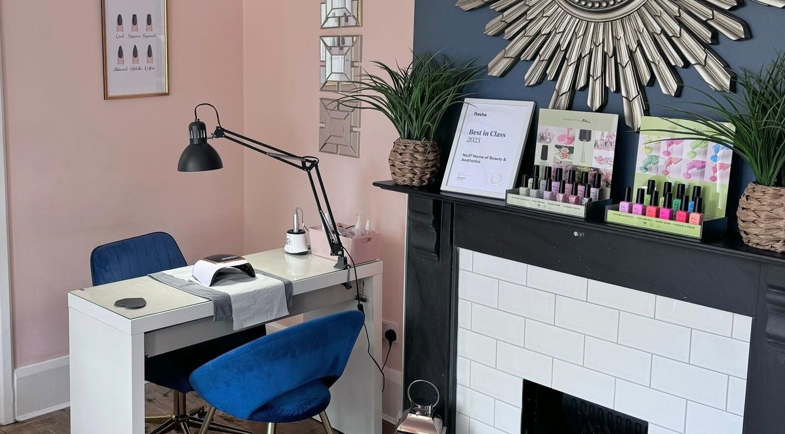 Elegant nail care station at No37 Home of Beauty and Aesthetics, Kirkby in Ashfield, England, GB.