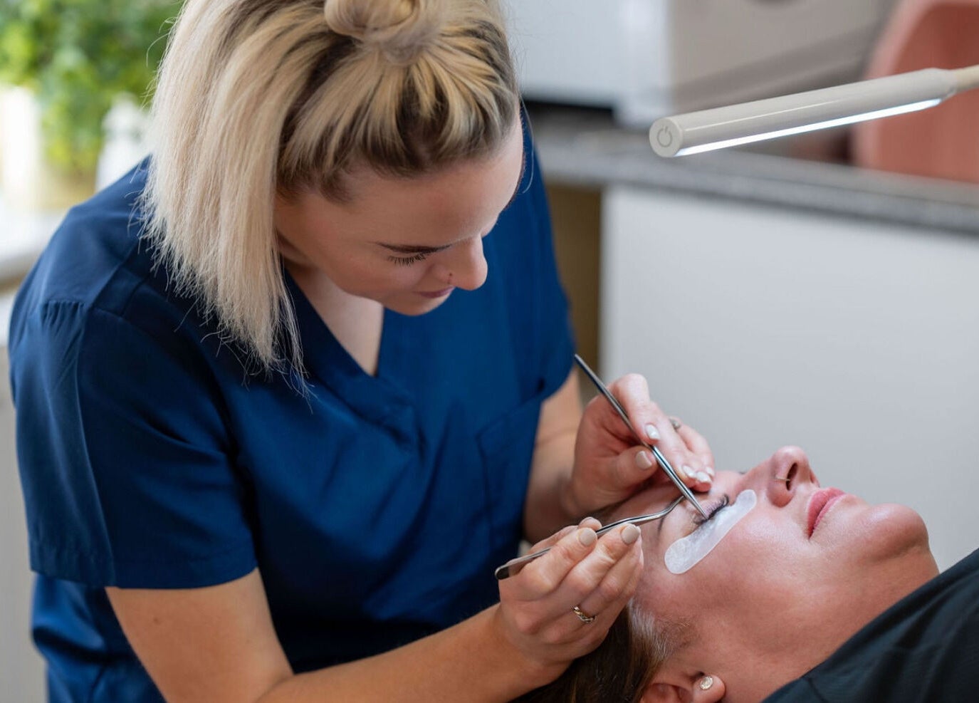 Eyelash treatment in progress at No37 Home of Beauty and Aesthetics, Kirkby in Ashfield, England, GB.