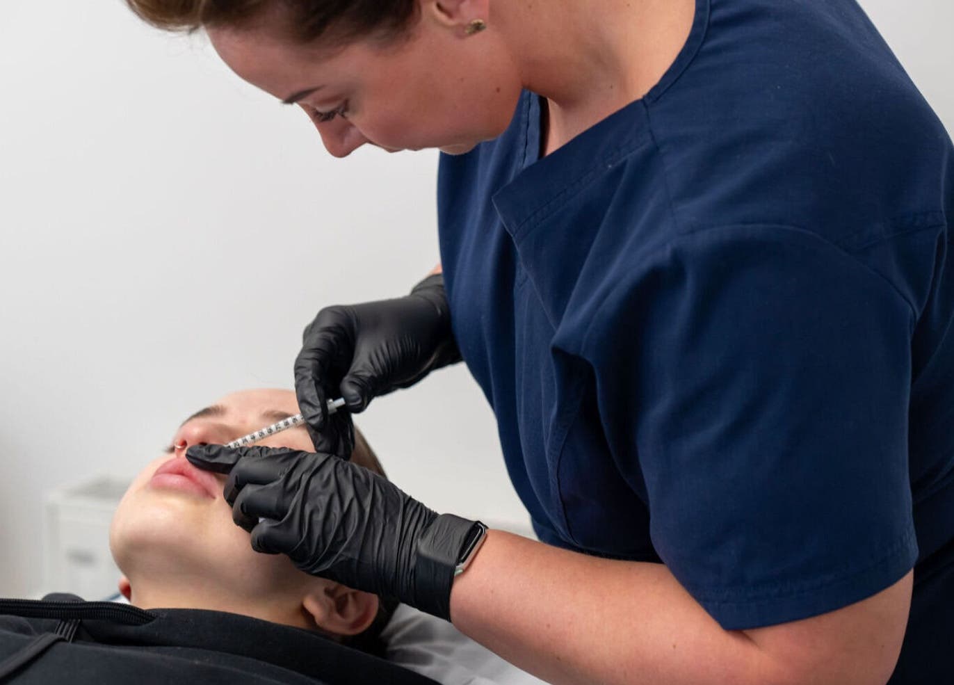 Expert performing aesthetic treatment at No37 Home of Beauty and Aesthetics, Kirkby in Ashfield, England, GB.