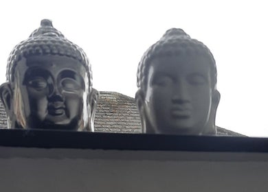 Buddha statues at Rehab Holistic Therapies, Kilmarnock, Scotland, fostering calm and mindfulness.