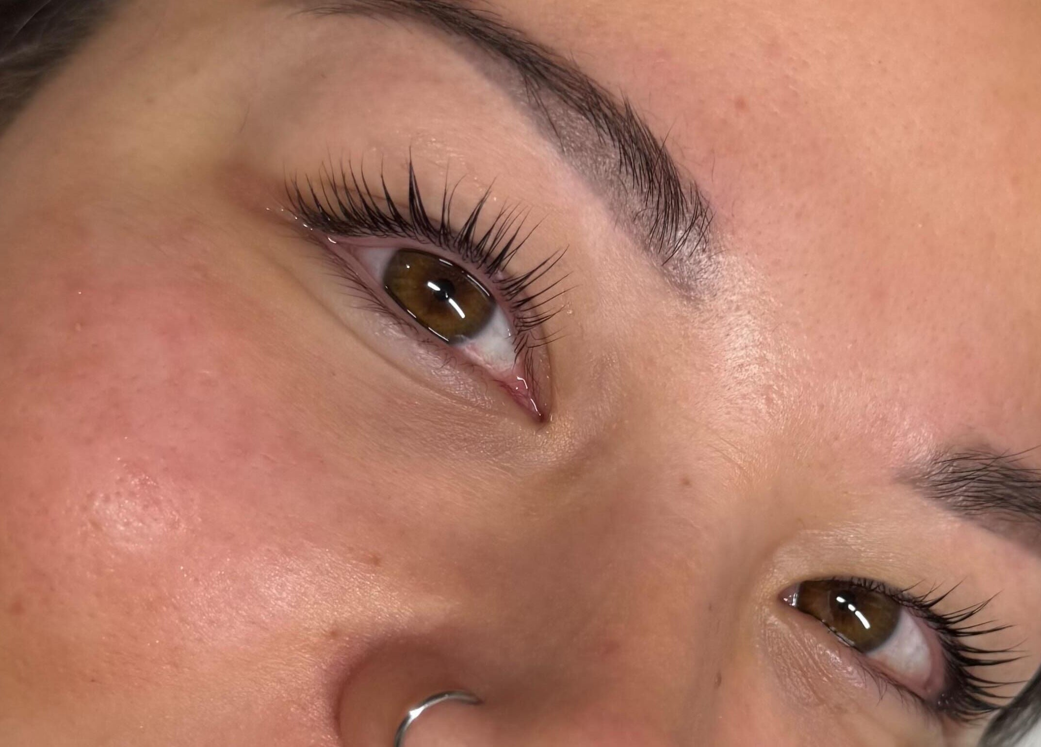 Close-up of lash enhancement at Glos Brows & Body, Exeter, England, GB showcasing natural elegance.