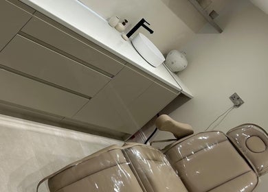 Modern treatment chair and sleek vanity at Blushed By Talia, Cockermouth, England, GB.
