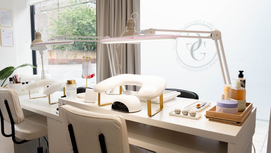 Professional nail station at Furious Filer, Gosh Gosh PMU Clinic, London, England, GB offering relaxing services.