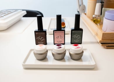 Nail polishes at Furious Filer at Gosh Gosh PMU Clinic, London, England, GB showcasing elegant beauty options.