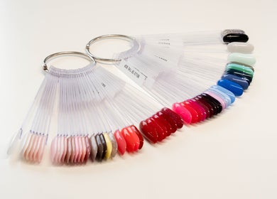 Color selection at Furious Filer, Gosh Gosh PMU Clinic, London, England, GB for vibrant manicures.